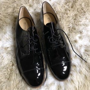 Michael Kors patent lace up loafers, Sz 9.5